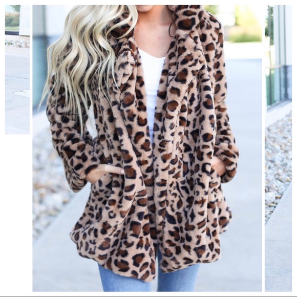 Jackets & Blazers - ✨LAST ONE✨Fall faux fur leopard print jacket